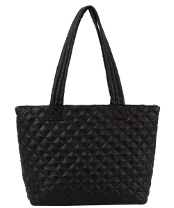 Quilted Puffy Tote Bag JYE-0503 BLACK